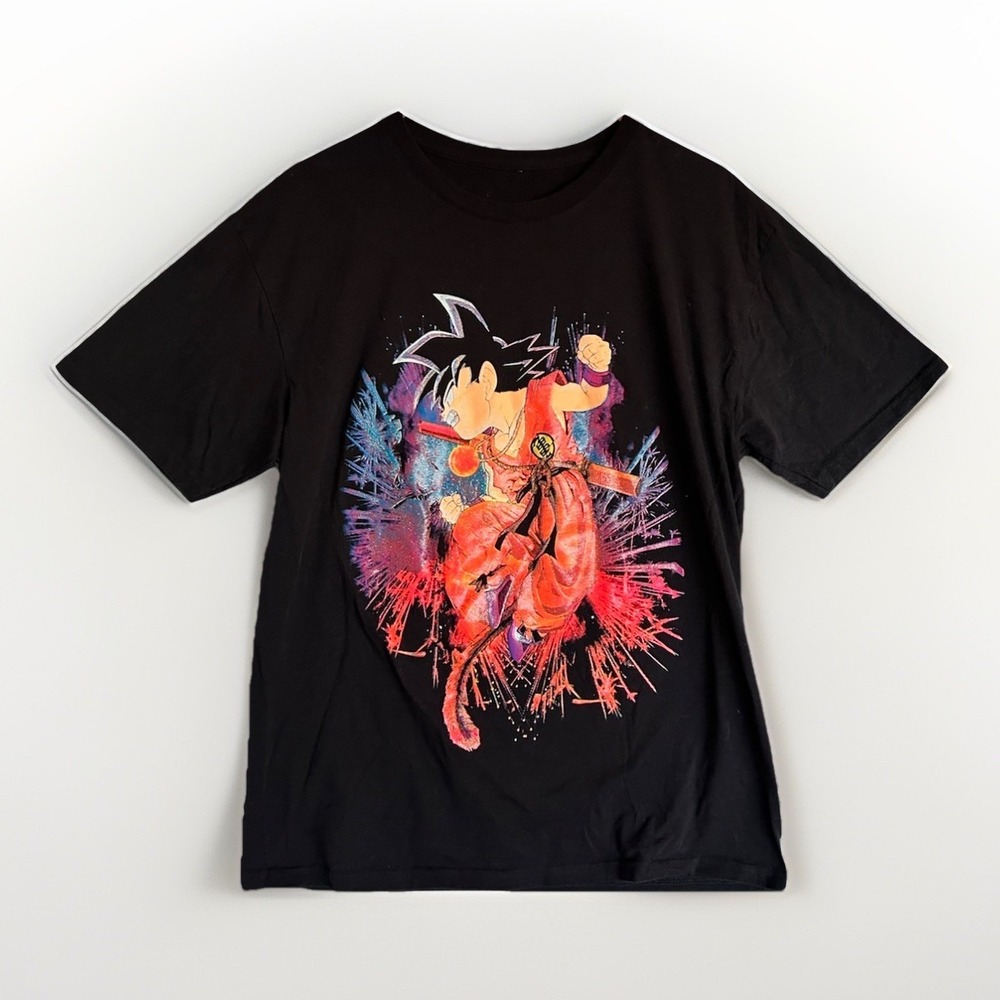 Dragon Ball Z Goku T-Shirt Double Sided DBZ Puffy Graphic Rare VTG (?)  Adult L